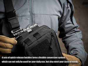 Free sample 2024 Functional Tactical Chest Bag Fashion Bullet Hip Hop Vest Waist Backpack <b>Black</b> Wild Chest Backpack - Product Image 6