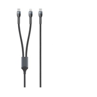 Cable de Datos Trenzado de Nailon Tipo C 2 en 1, Conductor de Cobre Puro, Carga Rápida Blindada PD 60W 5A para iOS 15/16, Android, Computadora y Móvil
