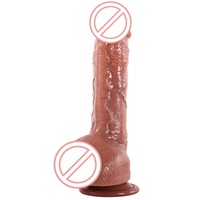 Vente de jouets sexuels pour femmes en silicone souple, pénis artificiel réaliste pour adultes avec ventouse, matériau en silicone liquide - BJD-E008