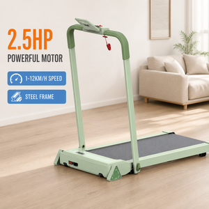 Tapis Roulant Ammortizzante con 8 Ammortizzatori in Silicone, Nastro Antiscivolo a 5 Strati, Pista 375x930mm, Velocità 1-12km/h, Pieghevole per Casa - Product Image 2