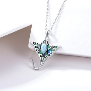 Ocean Abulone Jewelry 925 Sterling Silver Sting <span class=keywords><strong>Ray</strong></span> Abalone Shell Colgante Natural Abalone Manta <span class=keywords><strong>Ray</strong></span> Stingray Colgante Collar - Product Image 6