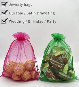 Express Dispatch Drawstring Organza Gift Bags Bulk Jewelry Pouches Sheer Mesh <b>Wrap</b> Party Christmas Wedding Favor RTS Shipping - Product Image 5