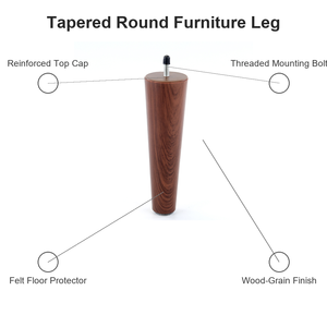 Pieds de canapé de remplacement en plastique ABS couleur bois, pieds de meubles courts pour canapé, <span class=keywords><strong>causeuse</strong></span>, fauteuil, salon - Product Image 6