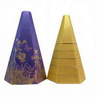 Boîte cadeau rigide multicouche en forme de tour hexagonale écologique personnalisée pour Noël, avec estampage à chaud pour chocolats et cadeaux de fêtes