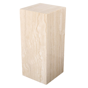UN Stone Natural Stone Living Room Decor Furniture Beige <b>Marble</b> Cube Column Side <b>Square</b> <b>Table</b> Travertine Base <b>Table</b> - Product Image 3