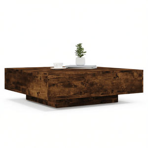 Mesa de centro de madera de ingeniería en roble ahumado, 39.4x39.4x12.2 pulgadas, muebles rústicos y modernos para sala de estar - Product Image 1