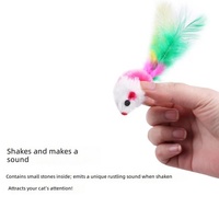 Souris en peluche colorée, jouet interactif pour chat
