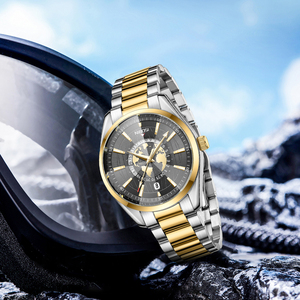 Reloj Nibosi 2700 de Nuevo Diseño con Patrón de la Tierra, Luminoso, de Acero Inoxidable y Cuarzo <span class=keywords><strong>para</strong></span> <span class=keywords><strong>Hombre</strong></span> - Product Image 4