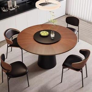 Solid Wood Round <b>Dining</b> <b>Table</b> With Rotatable <b>Top</b> For Home And Small Apartments - Product Image 2
