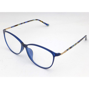 Montures de lunettes rondes unisexes à monture complète, verres en résine bleue unie, pour adultes, toutes formes de visage - Product Image 4