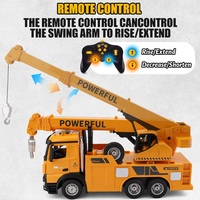Modèle de grue de chantier télécommandée avec son et lumière, jouet de construction en alliage, camion-grue RC, cadeau