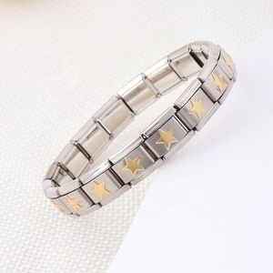 Adjustable Italian Charm <b>Bracelet</b> Stainless Steel <b>Bangle</b> <b>Bracelet</b> With Star Italian Charms <b>Bracelet</b> - Product Image 4
