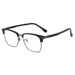 Semi-Rimless Rectangle <b>Eyeglasses</b> <b>Frames</b> 8023 Anti Blue Light Men Lightweight Half <b>Frame</b> TR90 Glasses - Product Image 4