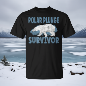 T-shirt Polar Plunge Survivor, design vintage avec illustration d'ours polaire - Product Image 3