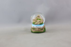 Grande parete sfera di neve resina dipinto a mano arte da collezione che custodisce meraviglia architettonica avvolgimento bastioni scintillanti fiocchi di neve - Product Image 3