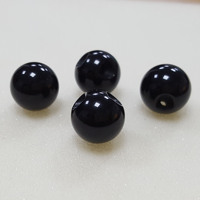 Kancing Batu Giok Asli Blackagate Grade A 8mm 10mm 12mm untuk Kerajinan dan Penggantian