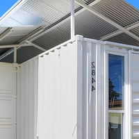 Maison conteneur portable avec porche et toit, maison mobile modulaire préfabriquée, design moderne, construction rapide pour la vie en extérieur, taille personnalisée