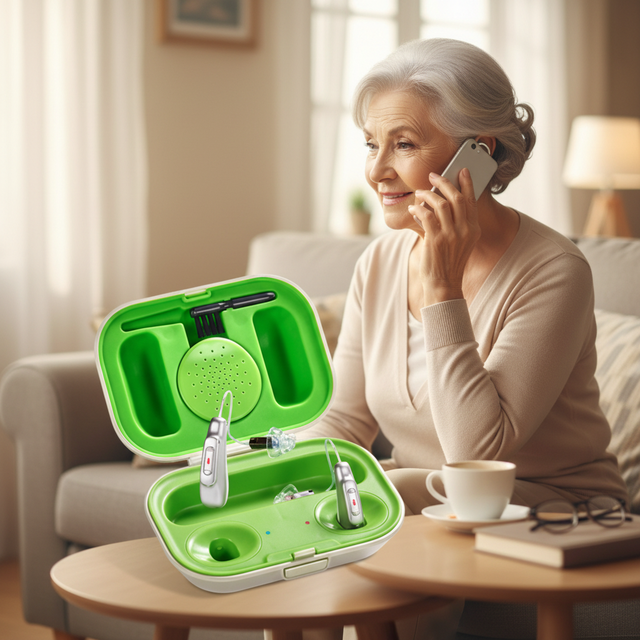 OEM/ODM OTC Hearing Aid Digital Programmable 12 Channels Adjustable Sound Protection RIC with APP Control for Rechargeable