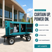 Groupe électrogène portable équipé d'un moteur de démarrage électrique et d'un isolateur de batterie, générateur diesel avec remorque