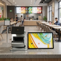Terminal de point de vente Android 14 de 11 pouces avec écran tactile FHD, imprimante thermique intégrée de 80 mm, 4 Go + 64 Go pour la vente au détail, les restaurants, les cafés et les magasins