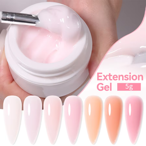 Gel UV de construction auto-nivelant pour extension d'ongles en gelée, blanc laiteux, rose nude, gels durs à construction rapide - Product Image 3