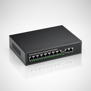 Commutateur PoE 8 ports 100 Mbps à prix d'usine, 2 ports Gigabit Uplink, IEEE802.3af/at 120W, boîtier métallique, Plug & Play, pour caméra IP - Product Image 1