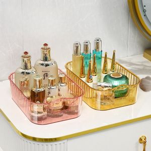 Multifunction Colored Transparent Acrylic Makeup Container Organizer Box Plastic Desktop Cosmetic Storage Box