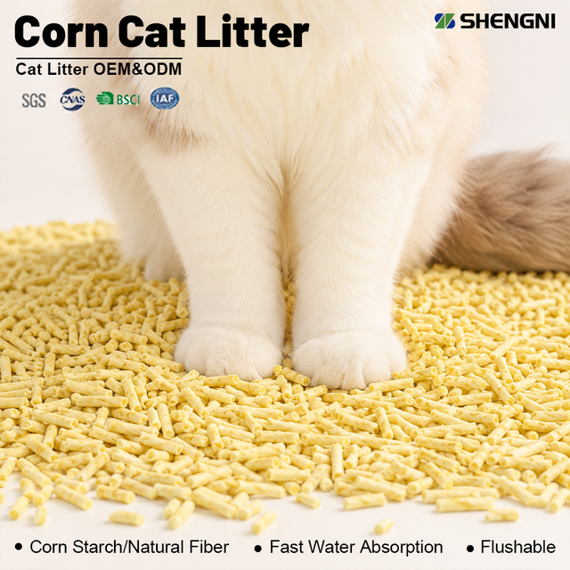 Eco Friendly Biodegradable 100% Natural Corn Starch Litter Super Absorbent Fast Clumping Low Tracking Safe for Cats 5kg