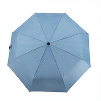 Parapluie bleu à 8 baleines avec revêtement argenté, ouverture et fermeture automatiques, coupe-vent, pliable, avec logo personnalisé, style moderne, vente en gros