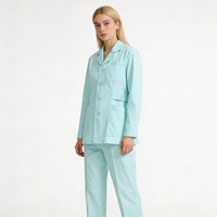 Nigeria Werk Koningsblauwe Artsenuniformen Dames Wit Mode met Logo Blouse