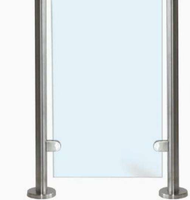 Système de balustrade en verre pour balcon extérieur au design contemporain, en acier inoxydable 304 poli