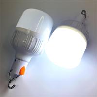 Ampoule LED E27 rechargeable par USB, lumière d'urgence, batterie portable, utilisation en extérieur, camping, jardin, 20-50W, 6000K, lumière du jour, aluminium + PC