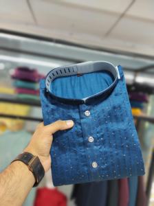 Pijama Kurta de suministro al por mayor en tela de seda Jacquard para ropa de boda y fiesta de proveedor indio - Product Image 3