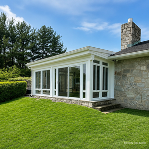 Veranda Prefabbricata Orlando con Telaio in Alluminio e Vetro, Estensione per <span class=keywords><strong>Giardino</strong></span> e Patio con Pavimentazione SPC - Product Image 1