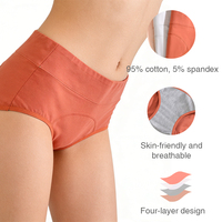 Culottes menstruelles réutilisables OEKO-TEX à quatre couches, anti-fuites, en viscose et coton, physiologiques, pour la maternité, lavables