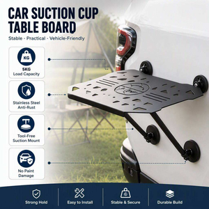 Plateau de camping latéral pour voiture en acier à haute teneur en carbone, pliable sans outil, pour hayon de SUV, 500x450mm, charge 5kg - Product Image 3