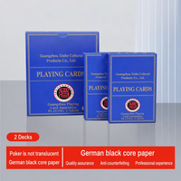 Dek Kartu Poker Ukuran Standar Jerman Kertas Inti Hitam Anti Curang untuk Permainan Kartu Waktu Luang