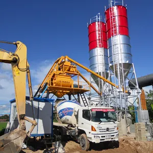 HZS60 concrete batching plant construction machinery wet compact automatic concrete plant for building