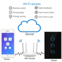 Interruptor Inteligente WiFi Estándar Estadounidense/Australiano de 1 a 4 Canales, Compatible con Tuya y EWeLink, Control Remoto Táctil con Voz Alexa