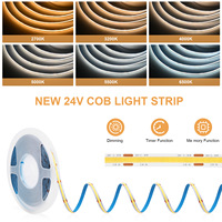 Светодиодная лента CCT 576 LED/м, 24 В, гибкая, легко устанавливаемая, с возможностью резки, для декоративного акцентного освещения, с пультом ДУ и блоком питания