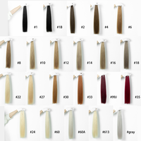 Extensions de cheveux à pointe plate prêtes à être expédiées, en cheveux humains, kératine pré-collée, pointe en K, noir naturel, qualité supérieure, pour usage en salon
