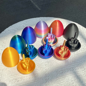 Œuf en plastique imprimé en 3D avec geste du majeur, article fantaisie et de farce, cadeau transfrontalier amusant pour le Nouvel An avec des gestes amusants - Product Image 1