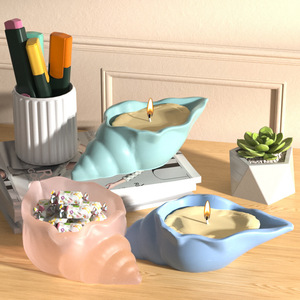 Boîte de pénurie de conque pot de fleurs moules en Silicone bricolage coquille de mer sectionné bougie pot moule béton gypse résine moule décor à la maison artisanat - Product Image 3