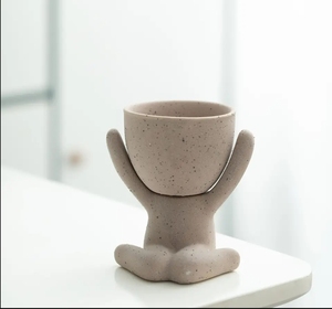 Vente en gros de pots succulents en céramique Jardinières décoratives humanoï<span class=keywords><strong>des</strong></span> créatifs Mignonnes jardinières pour bonsaïs jardinières pour cactus Mini jardinières pour plantes - Product Image 2