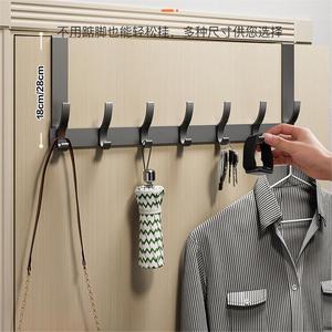 Shu Zheng Over Door Hooks Gunmetal Gray 6 Hooks No Drill Coat <b>Rack</b> <b>Clothes</b> Storage Hook Type - Product Image 4