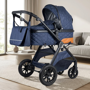 Poussette Bébé Luxe 3-en-1 Haut de Gamme Pliable Portable Landau Porte-Bébé Siège <span class=keywords><strong>Auto</strong></span> Capacité 22kg - Product Image 2