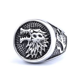 Wolf Head <span class=keywords><strong>Ring</strong></span> Rvs Vergulde Retro Vintage Heren Sieraden Dominante Wolf <span class=keywords><strong>Ring</strong></span> Hot Selling Persoonlijkheidsringen - Product Image 5