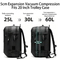 Sac à dos de voyage extensible avec pompe à vide intégrée, imperméable, pour ordinateur portable, idéal pour les voyages d'affaires et les activités de plein air
