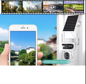 Cámara Solar WiFi OEM para Exteriores de 4MP, Cámara CCTV PTZ Inalámbrica de Doble Lente con Visión Nocturna y Detección PIR - Product Image 2