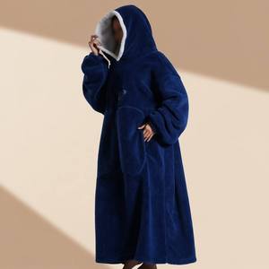 Custom Wholesale High Quality Sherpa Fleece <b>Oversized</b> <b>Hoodie</b> <b>Blanket</b> Thermal Snuggie <b>Mens</b> Wear <b>Men's</b> Pullover Hoodies - Product Image 2
